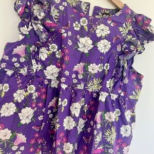 Tea Collection Purple Floral Tank Top‎